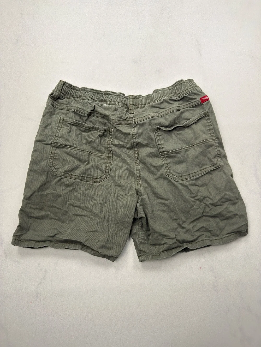 Wrangler Olive Green Casual Shorts with Elastic Waist and Pockets - Boys XXL